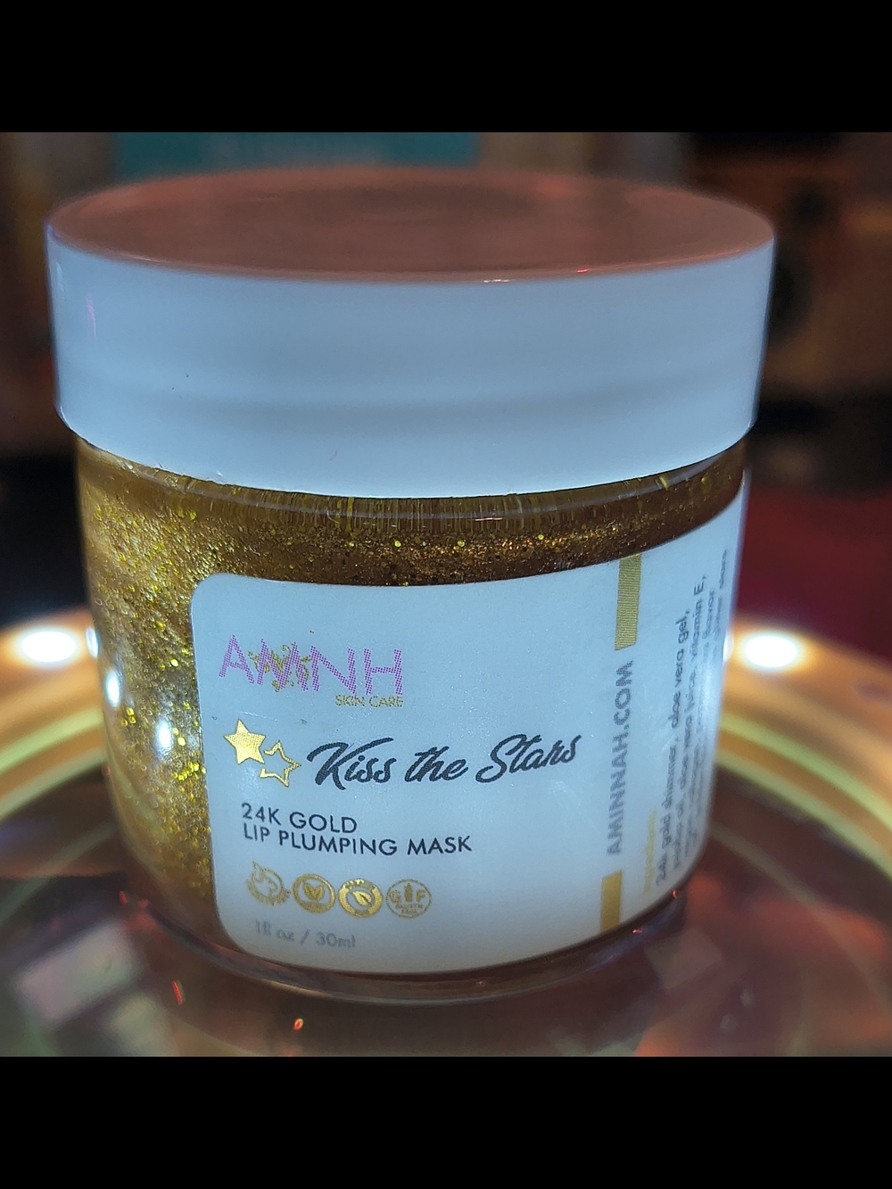 Amnh Kiss the Stars 24K Gold Lip Plumping Mask - Gold